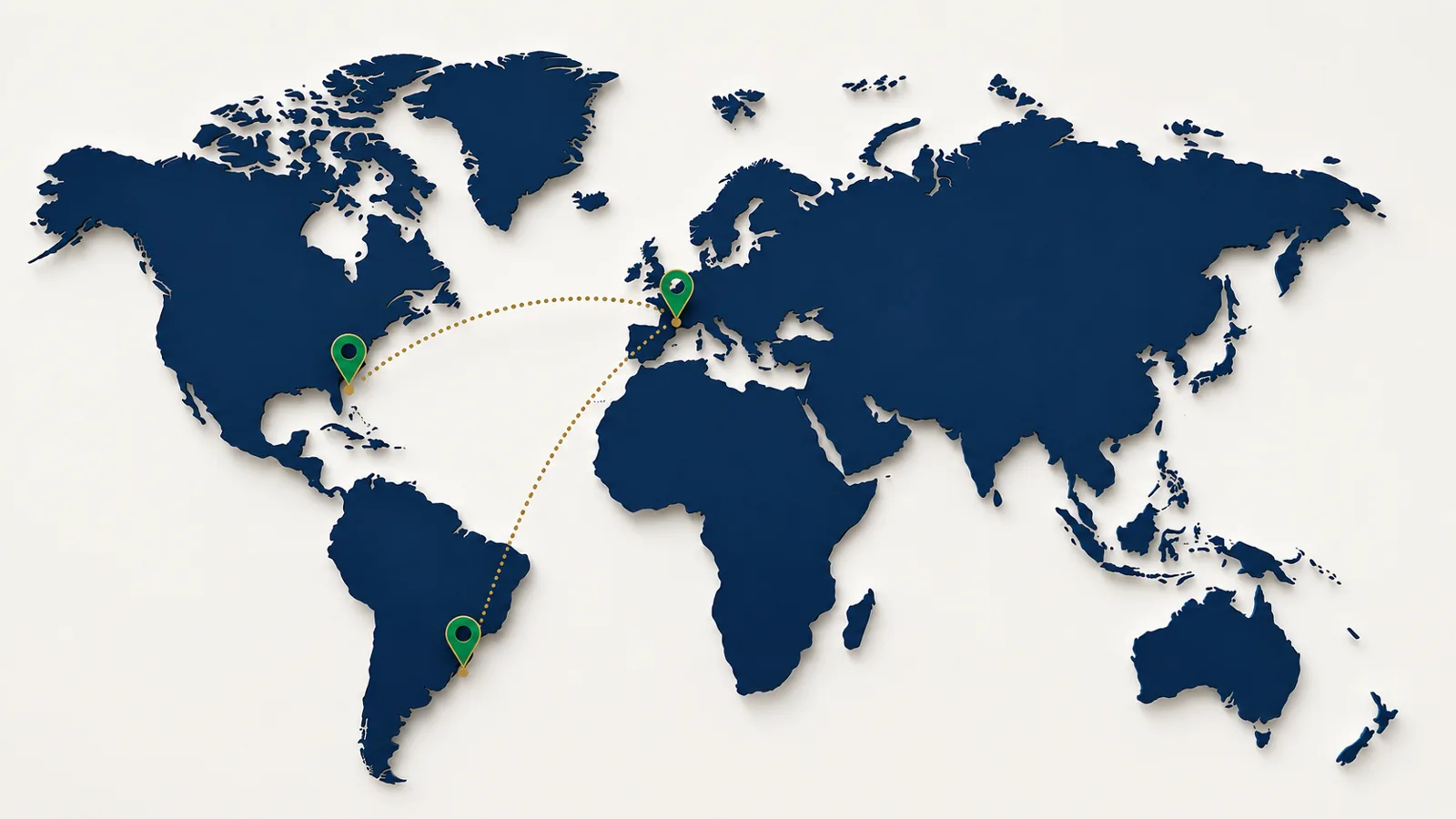 Mapa com presença global da Magellan em Paris, Miami e Passo Fundo